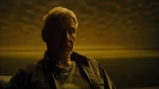 elderly man deep in thought in foggy landscape — Blade Runner 2049