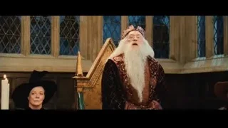 elderly man with crown speaking in church — Harry Potter and the Philosophers Stone
