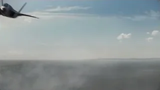 fighter jet flying in sky over water — The Avengers