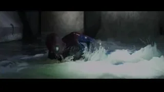 Hand in red and blue glove on concrete — The Amazing Spider Man