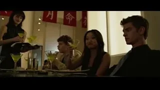 Man and woman conversing at bar — The Social Network