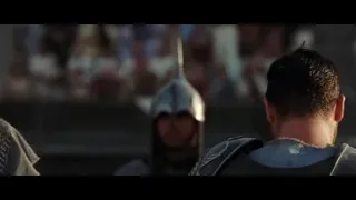 Man in black leather armor close-up — Gladiator