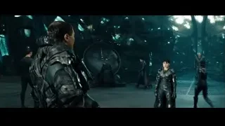man in futuristic outfit in cave — Superman: Man of Steel
