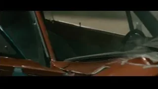 man sleeping in orange car — Furious Seven