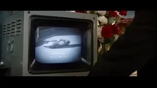 old television displaying Ford Ken Miles — Ford v Ferrari