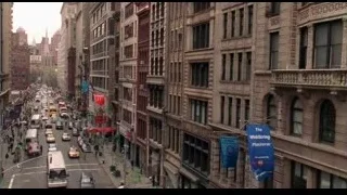old weathered buildings on city street — Spider Man