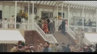 People gathered on stairs of Polo building — Peaky Blinders