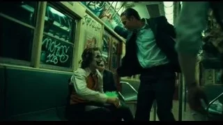 People on subway train man shouting — Joker