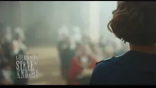 Person looking at crowd with movie title — Peaky Blinders
