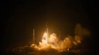 rocket launching with orange flame at night — Elon Musk: Return to Space