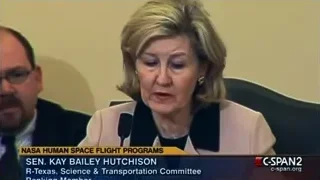 Senator Hutchinson speaking at press conference — Elon Musk: Return to Space