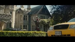 stone castle with knight and yellow car — Deadpool 2