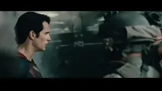 Superman and soldier with helicopter — Superman: Man of Steel
