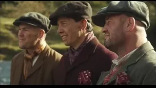 three men talking in wooded area — Peaky Blinders