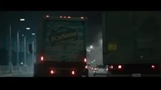 trucks and cars on highway at night — Furious Seven