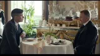 two men conversing in luxurious dining room — Peaky Blinders