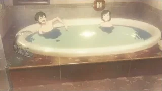 two people sitting in bathtub — Weathering with You