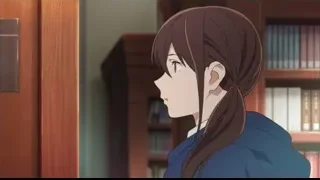young girl by bookshelf with closed eyes — I Want To Eat Your Pancreas