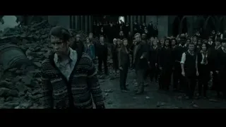 Young man in ruined church with group — Harry Potter and the Deathly Hallows 2