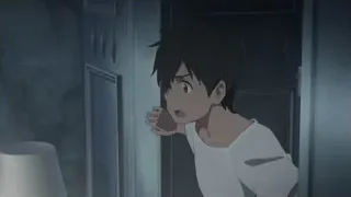 Young man standing in front of door — Weathering with You